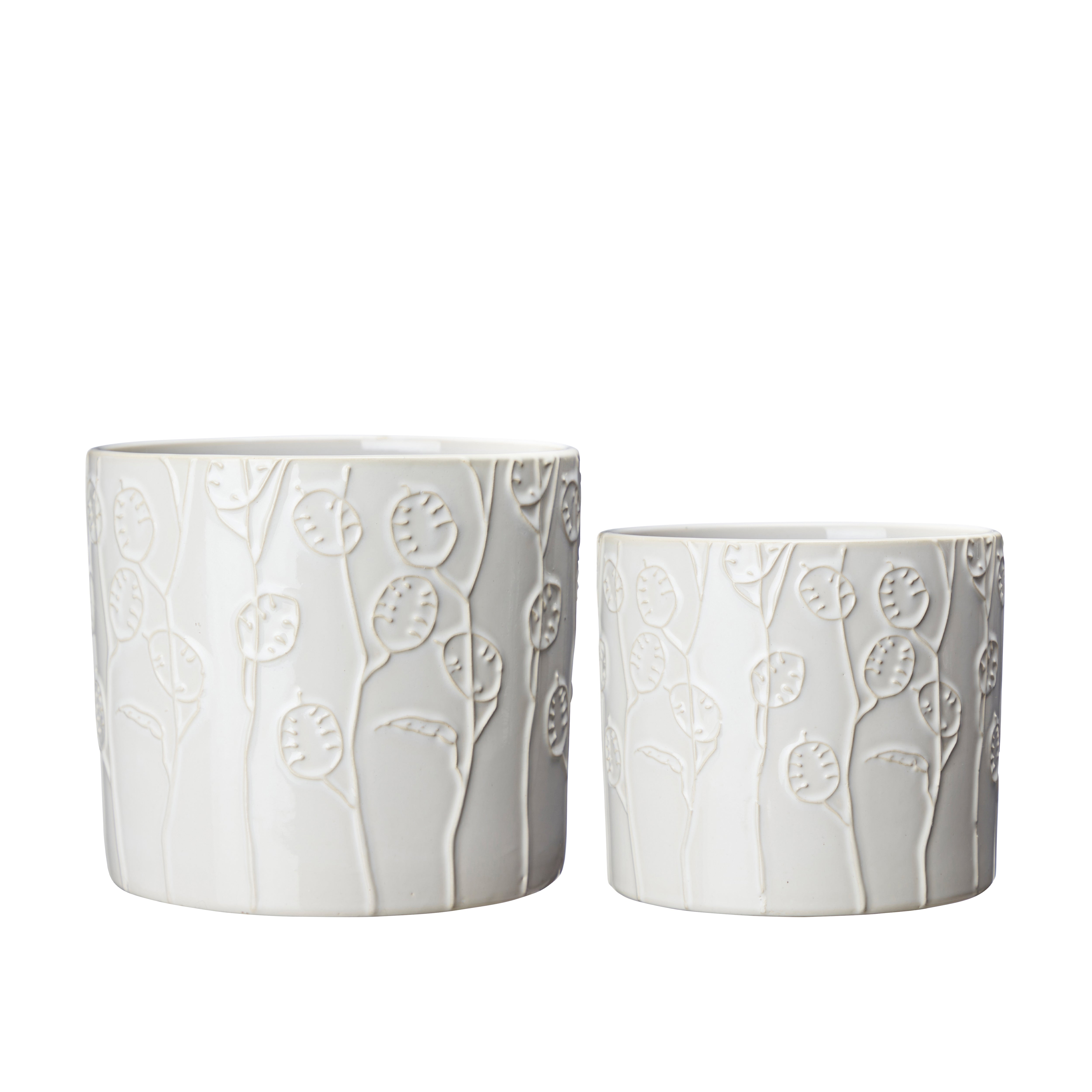 Saga White Melange Pots