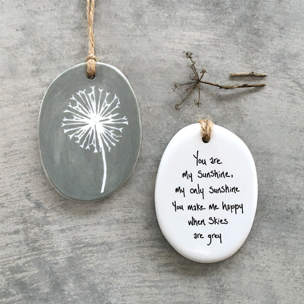East Of India Sgraffito Hanger-You Are My Sunshine