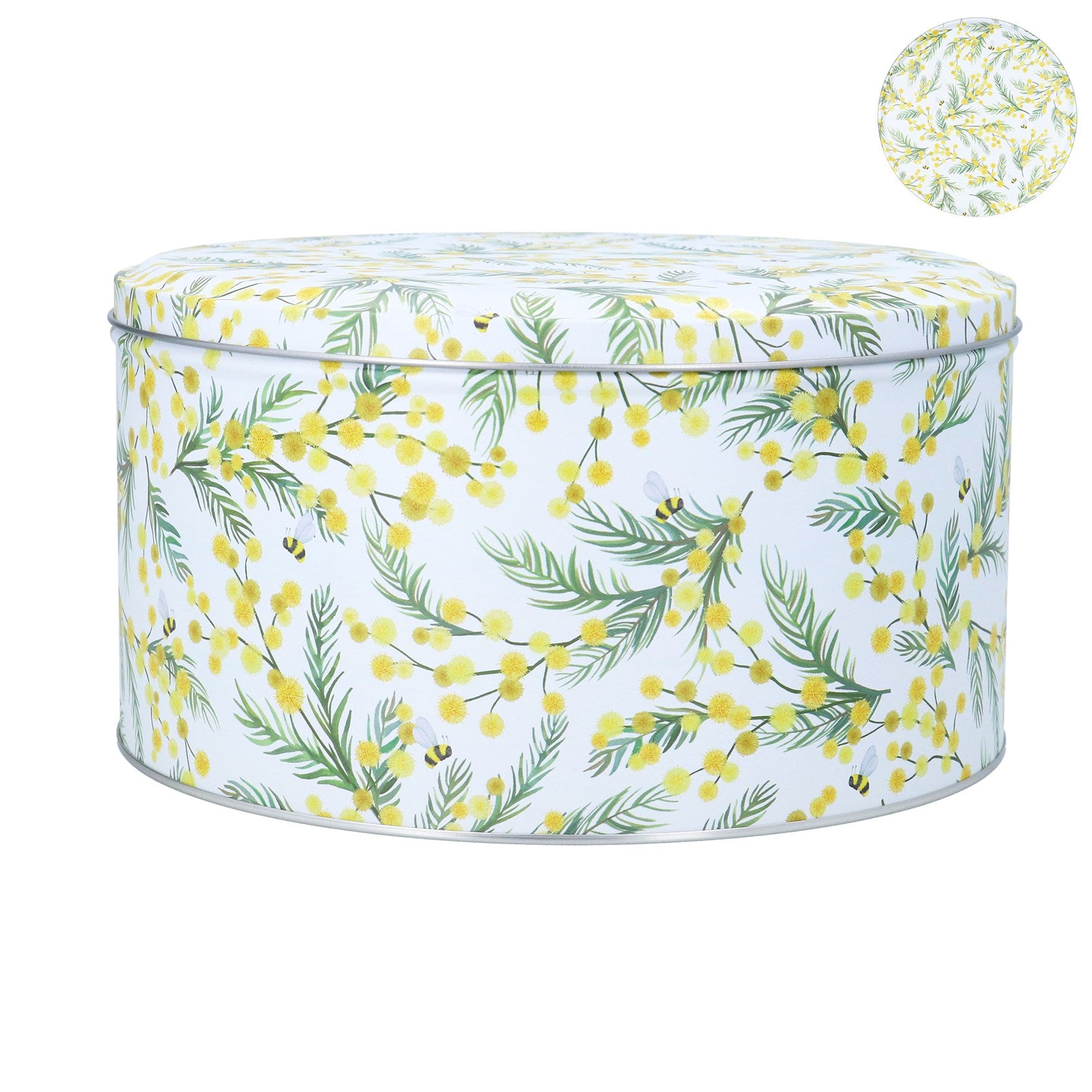 Yellow Floral Mimosa Cake Tin