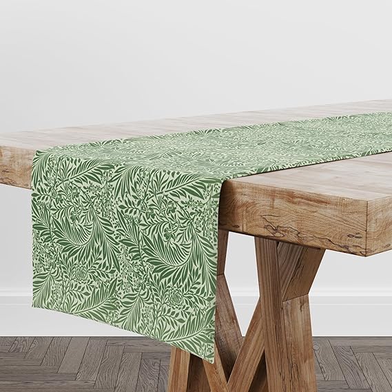 William Morris Larkspur Fabric Table Runner (Sage)
