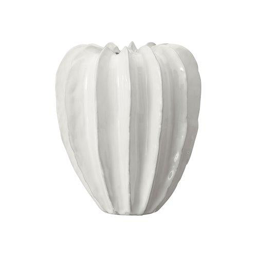 Lillian Large Ribbed Off White Vase