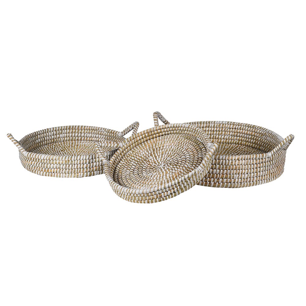 Round Seagrass Tray with Handles