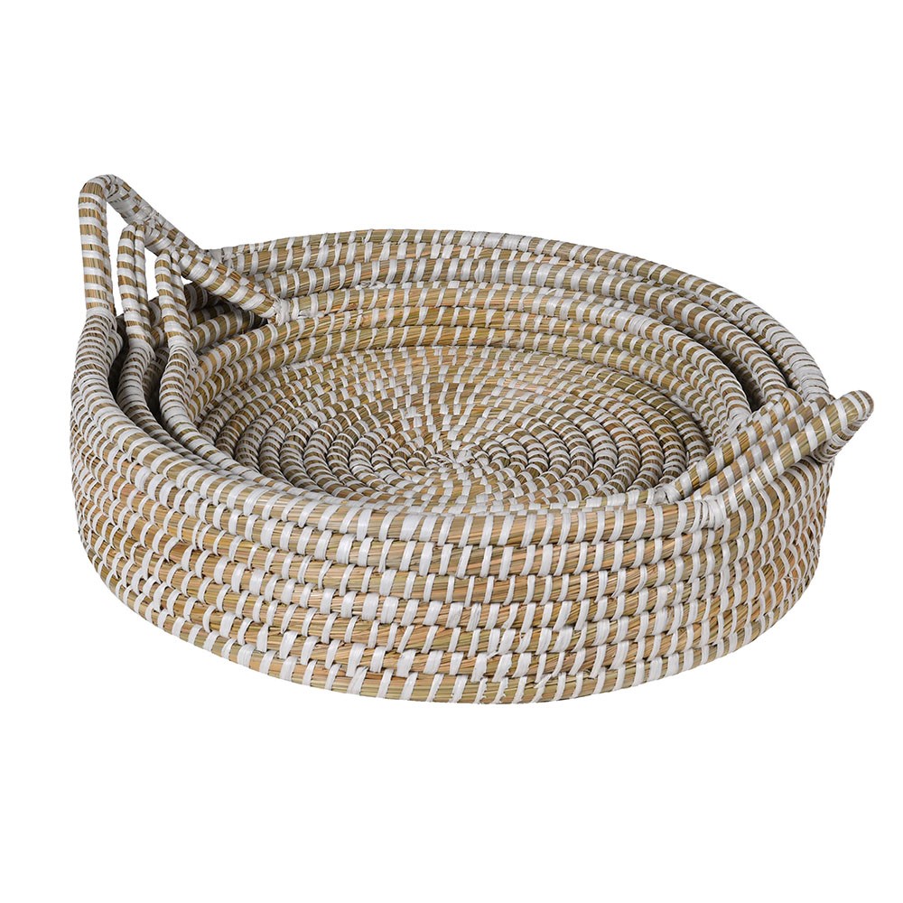 Round Seagrass Tray with Handles
