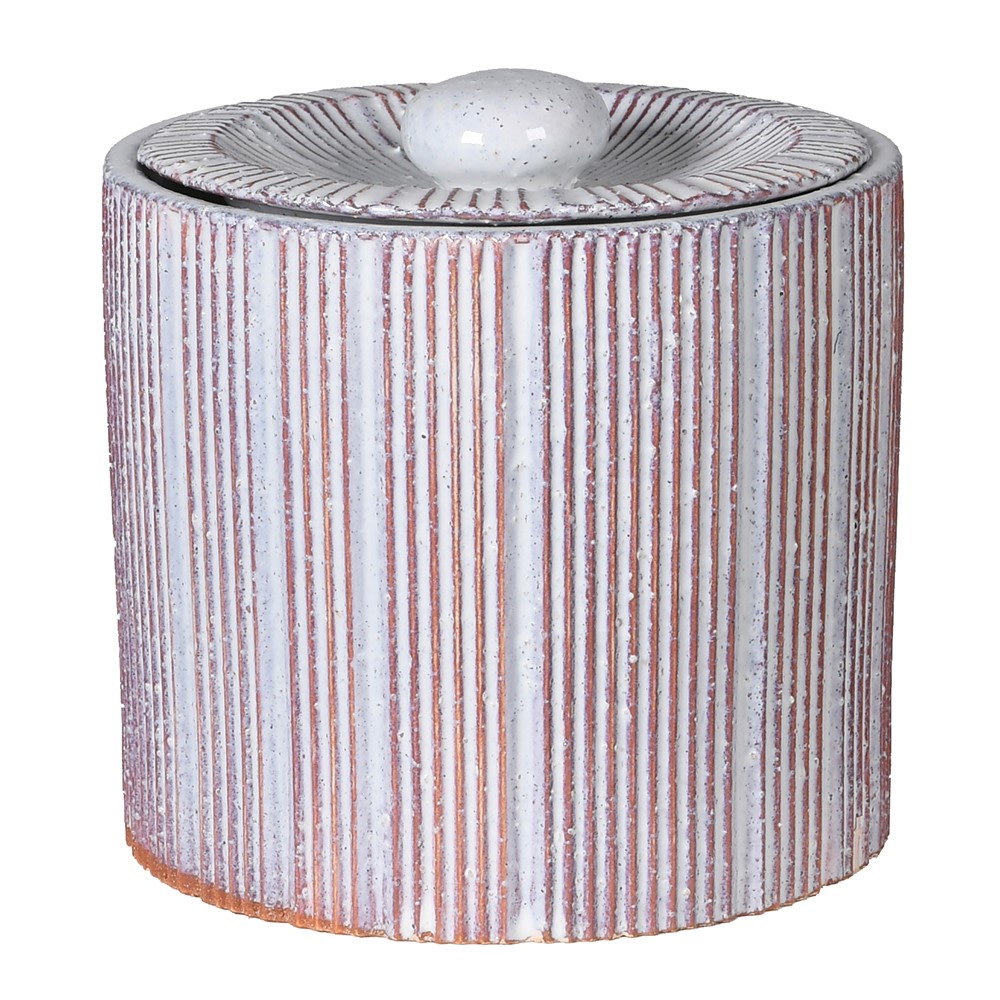 Large Beige Stripe Jar