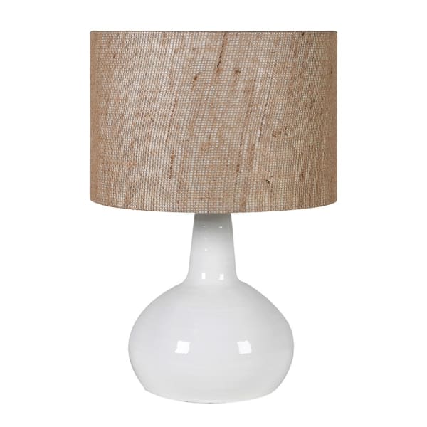 White Bulbous Table Lamp