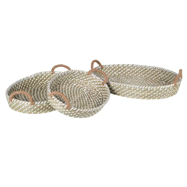 Woven Seagrass Basket Trays