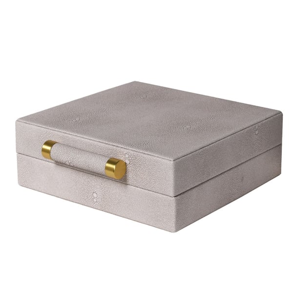 Cream Faux Shagreen Jewellery Box