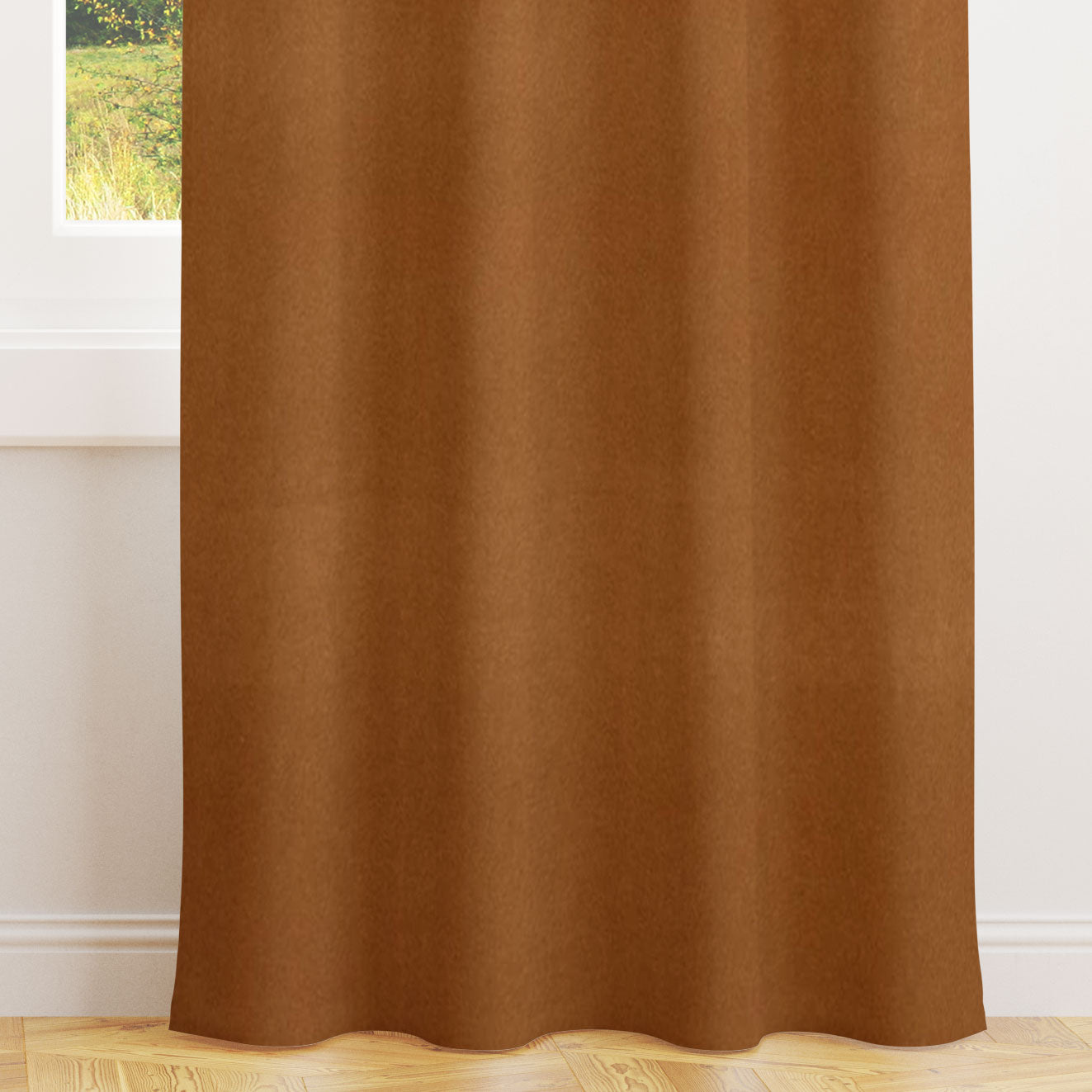 Alvar Nutmeg Velvet Curtains