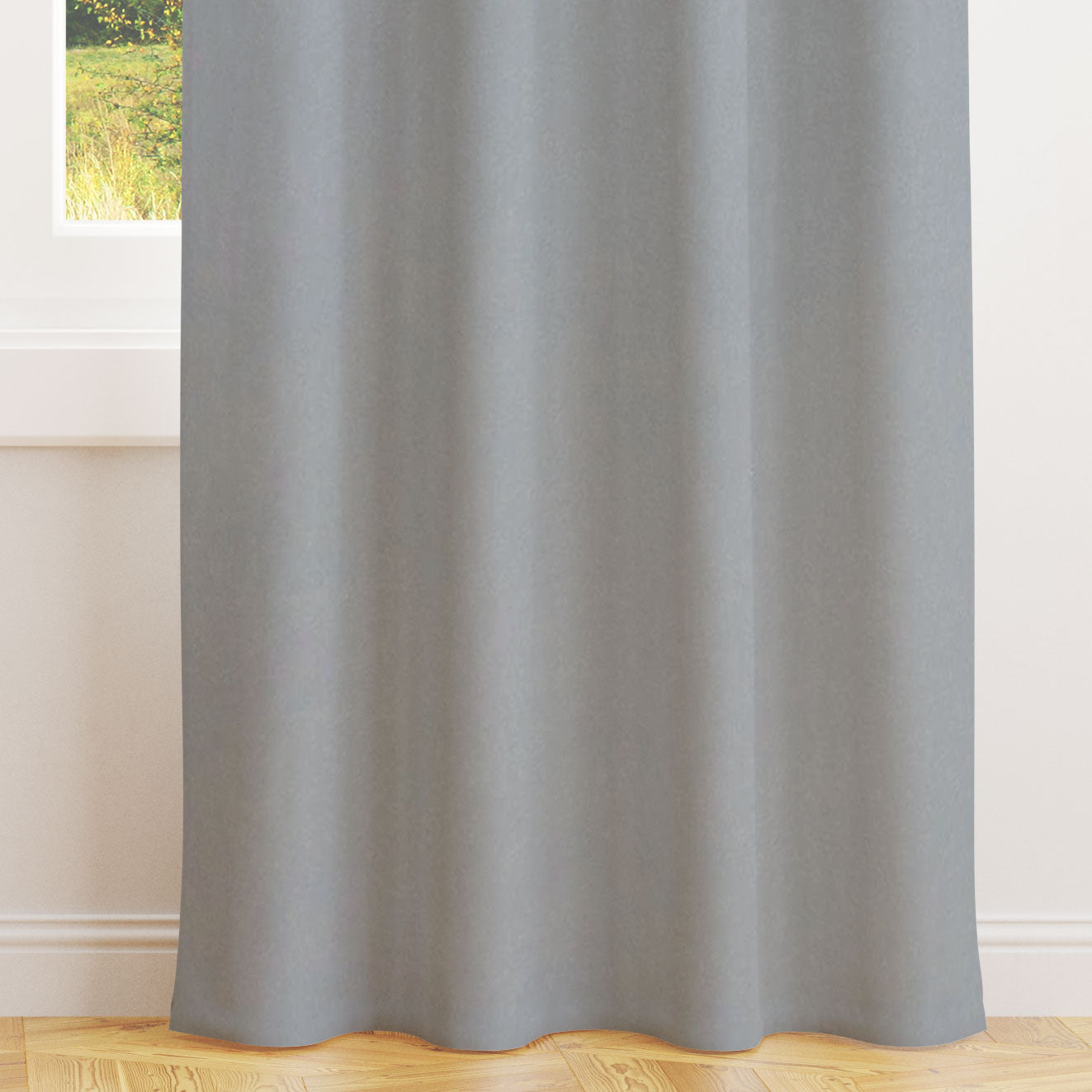 Alvar Silver Velvet Curtains