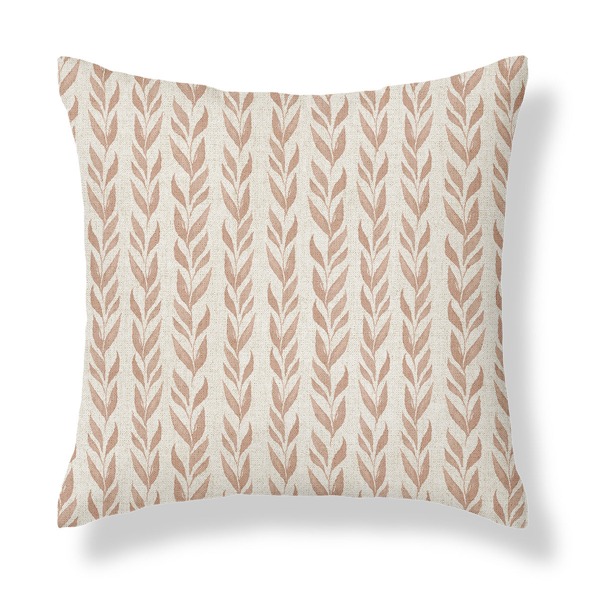 Anohki Blush Pink Leaf Print Cushion