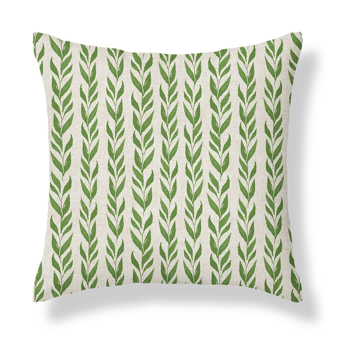 Anohki Sage Green Leaf Print Cushion
