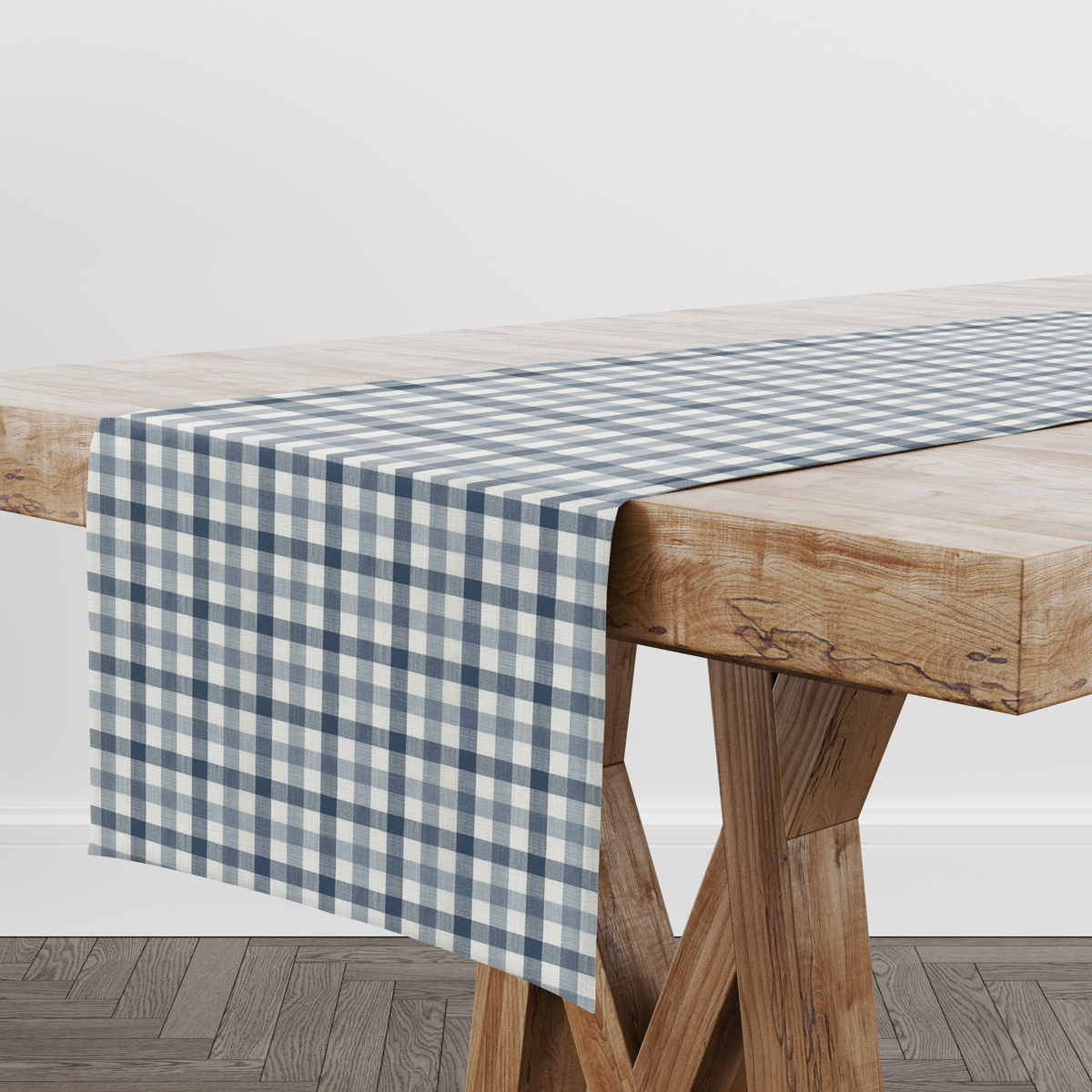 Audley Twilight Navy Gingham Table Runner