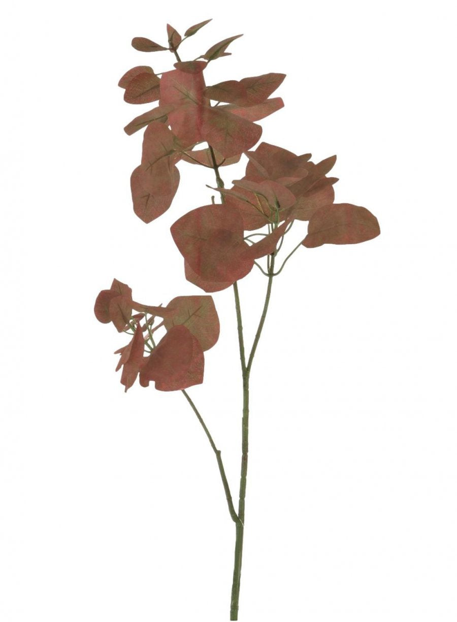 Autumn Red Faux Apple Leaf Stem