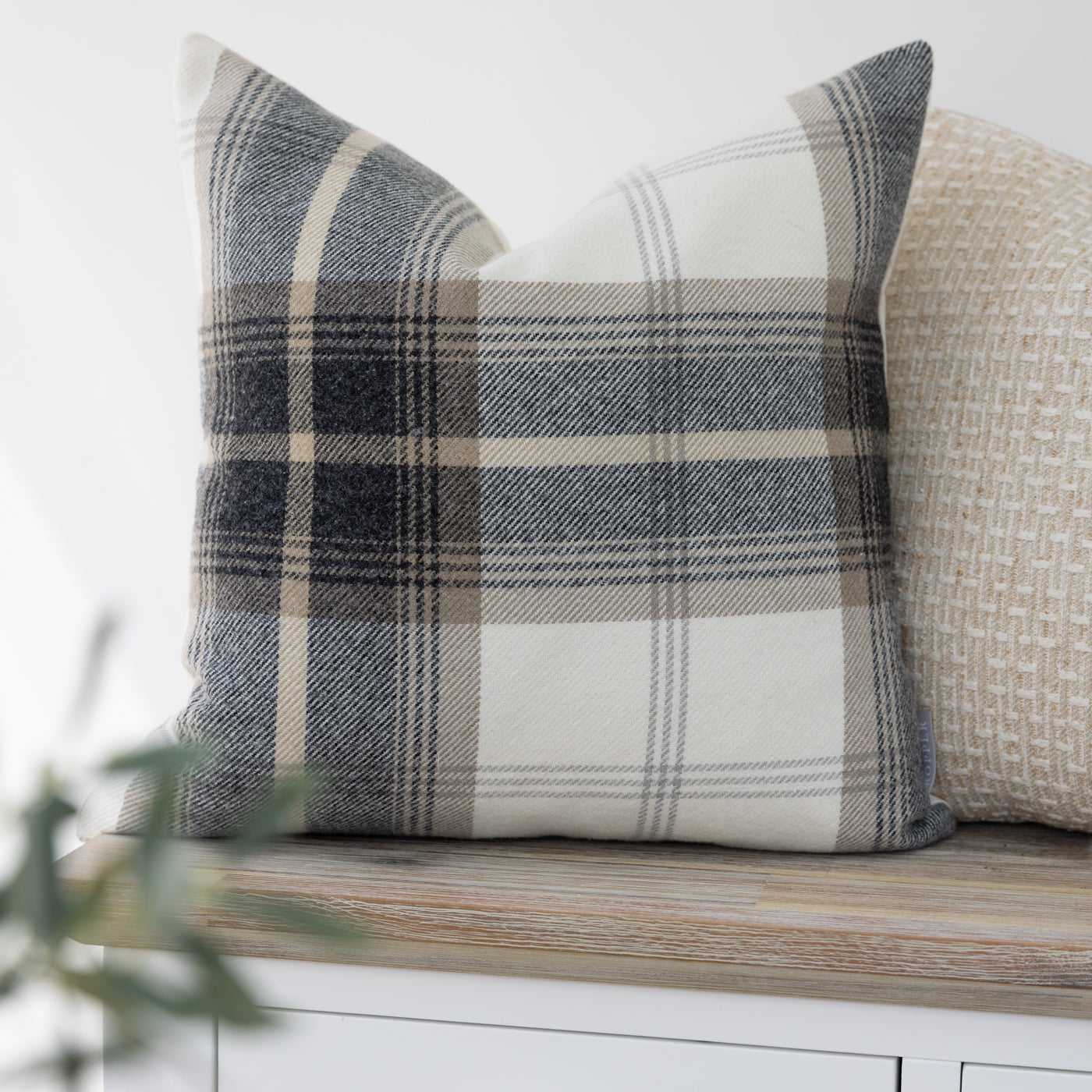 Balmoral Charcoal Checked Tartan Cushion Cover