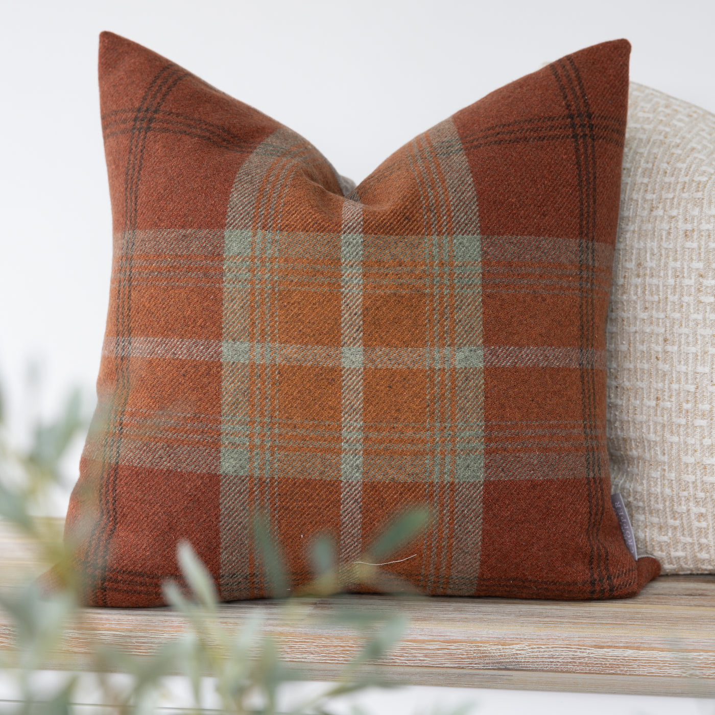 Orange Spice Checked Tartan Cushion Cover