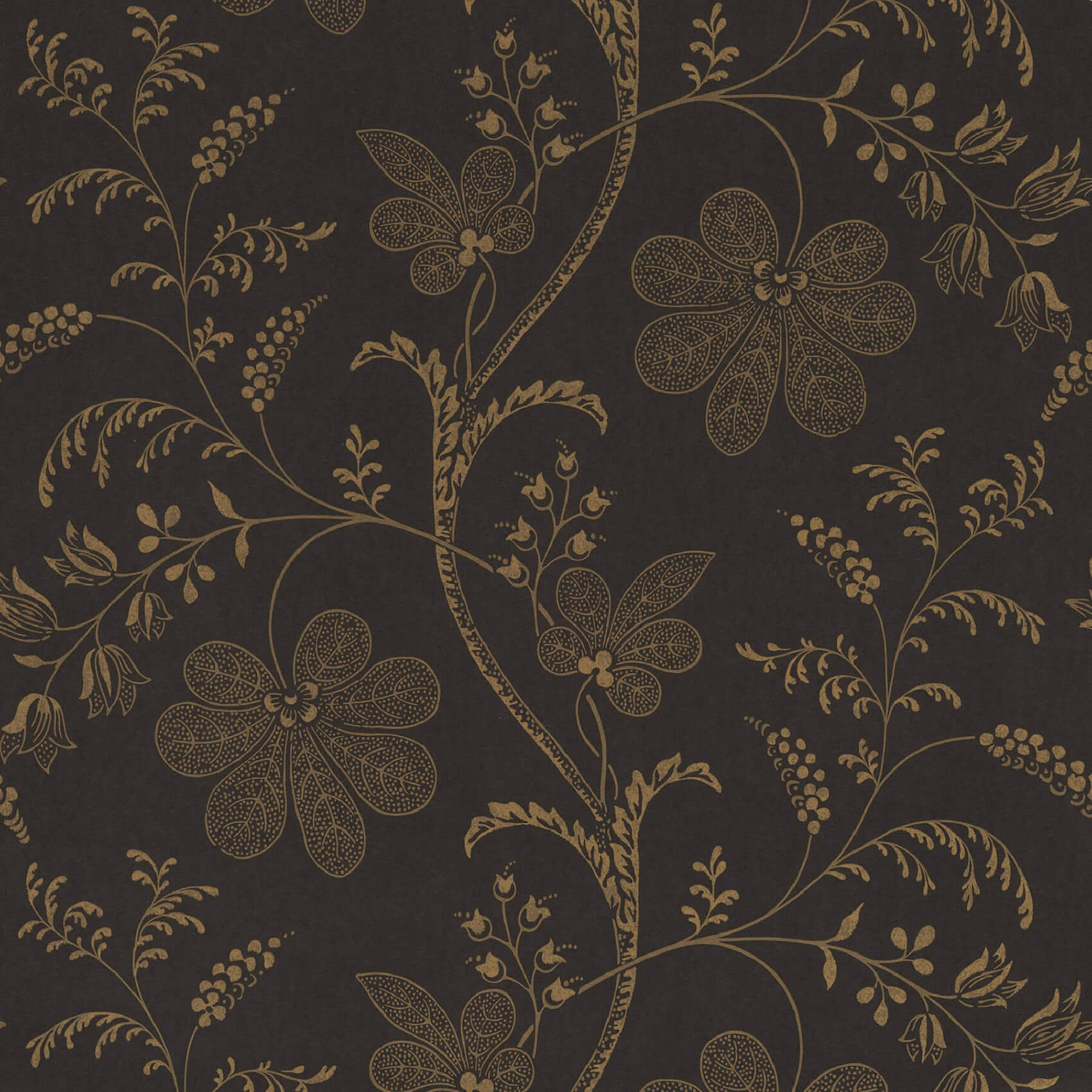 Little Greene Bedford Square Wallpaper - EbonyGold