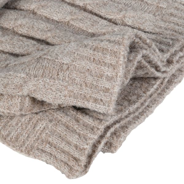 Beige Knitted Throw