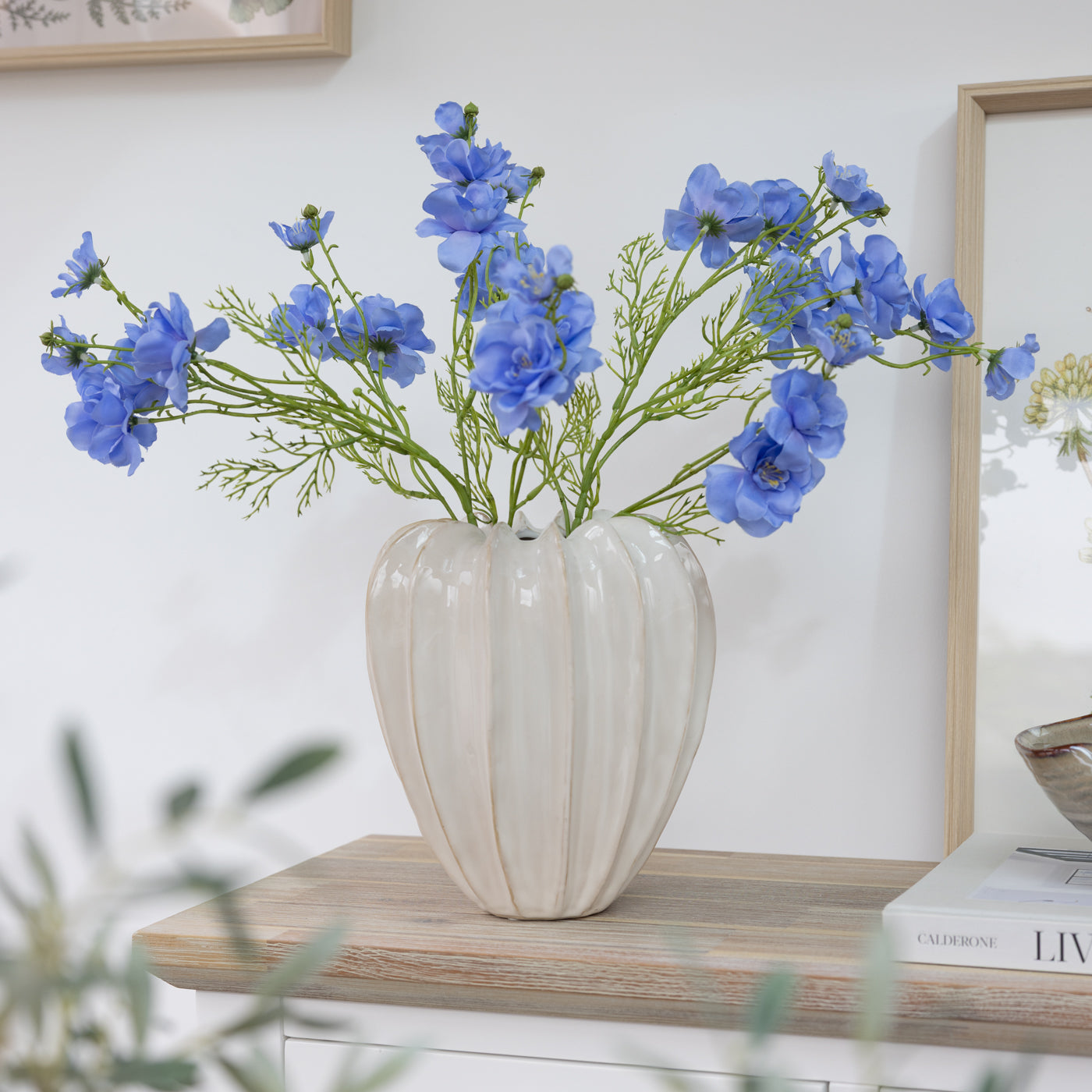 Faux Blue Silk Spring Callie Spray