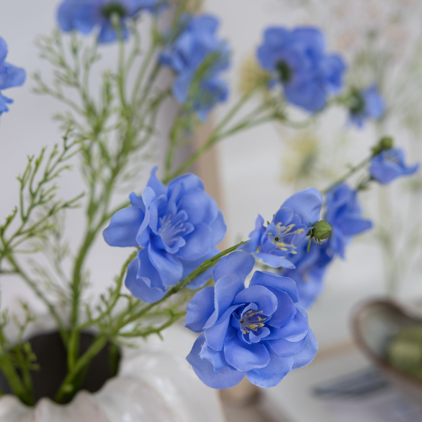 Faux Blue Silk Spring Callie Spray