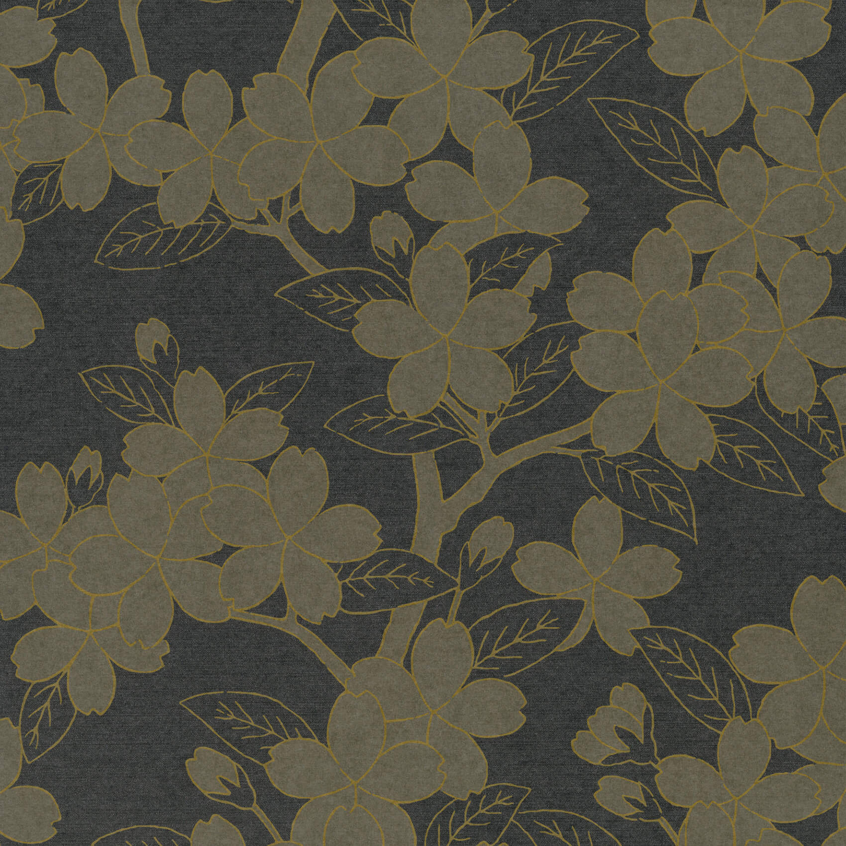 Little Greene Camellia Wallpaper - Charcoal