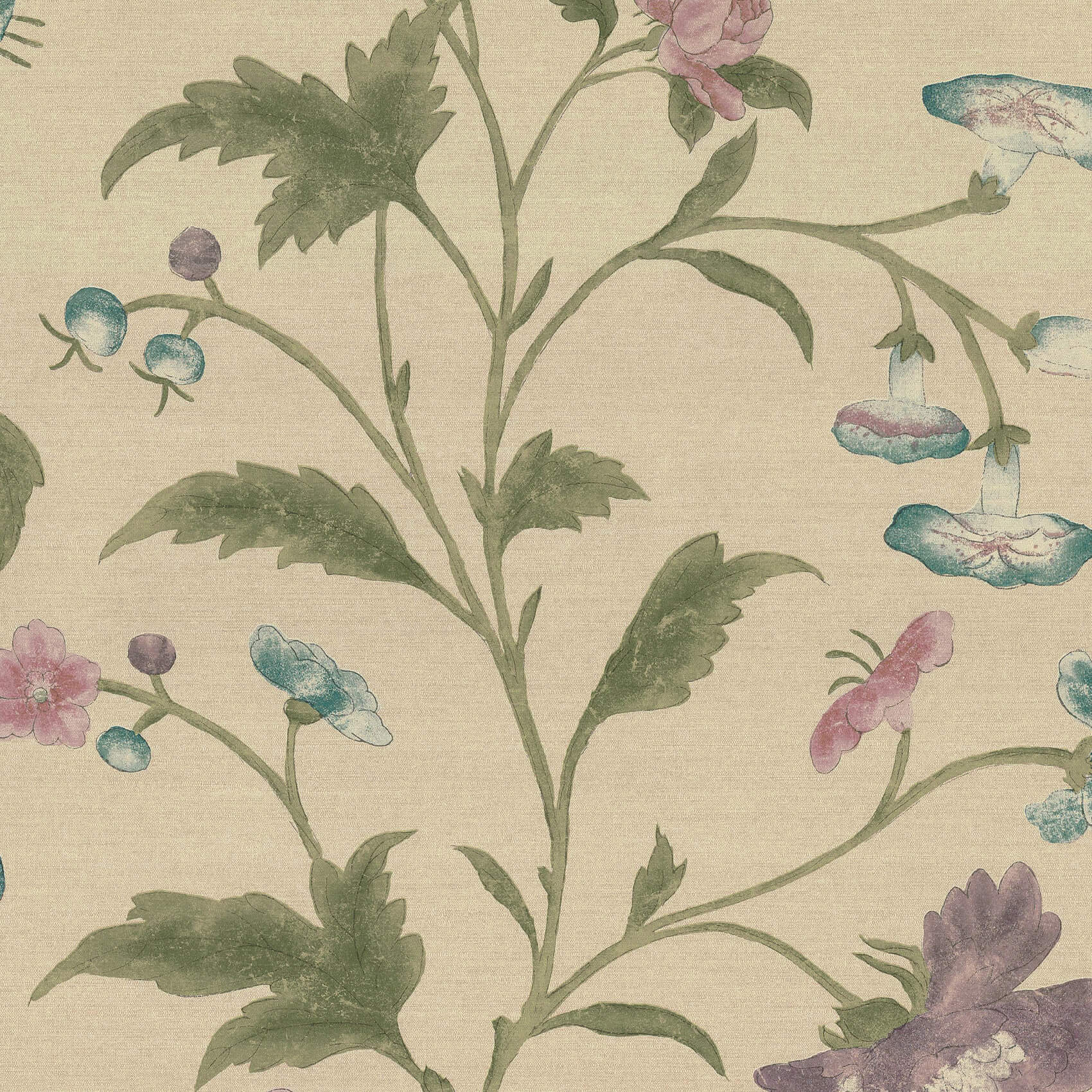 Little Greene China Rose Wallpaper - Sage