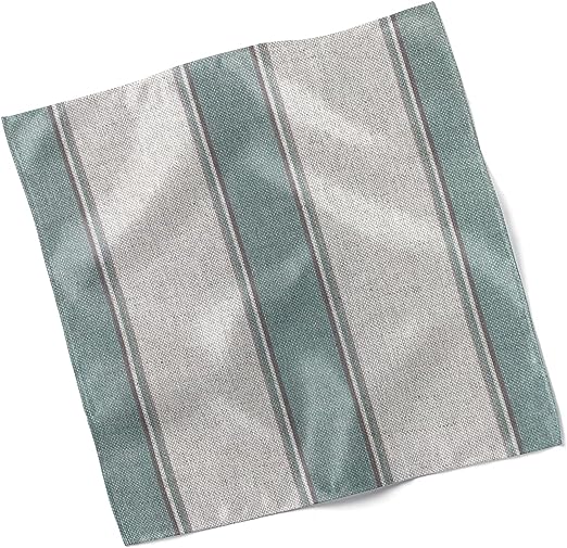 Set of 4 Willow Wide Duckegg Stripe Design Fabric Napkins