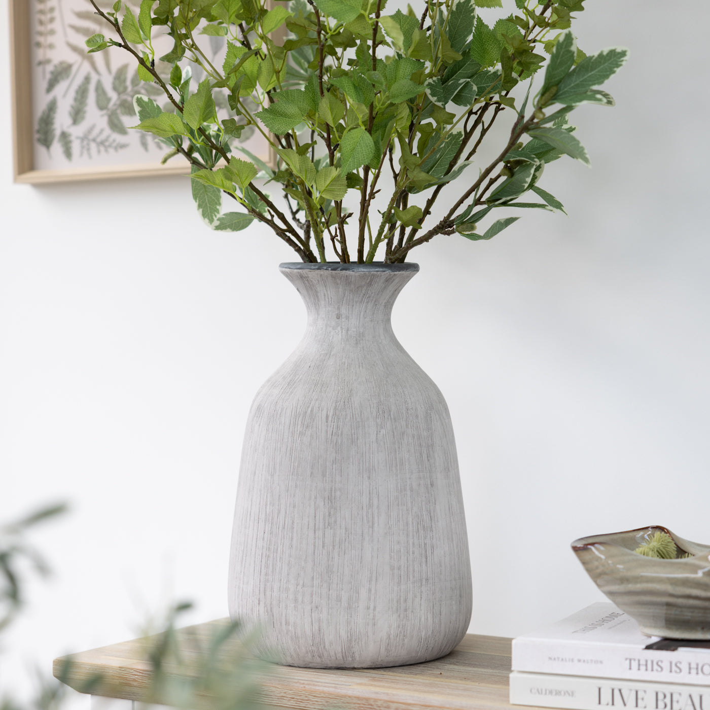 Tall Distressed Stone Vase