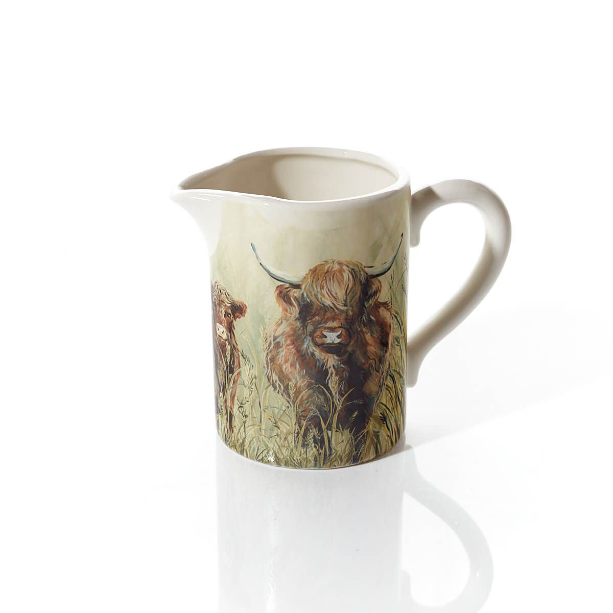 Dougal Highland Cow White Ceramic Jug