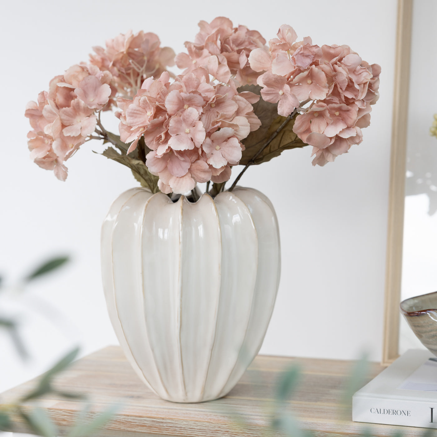 Dried Look Pink Hydrangea Spray