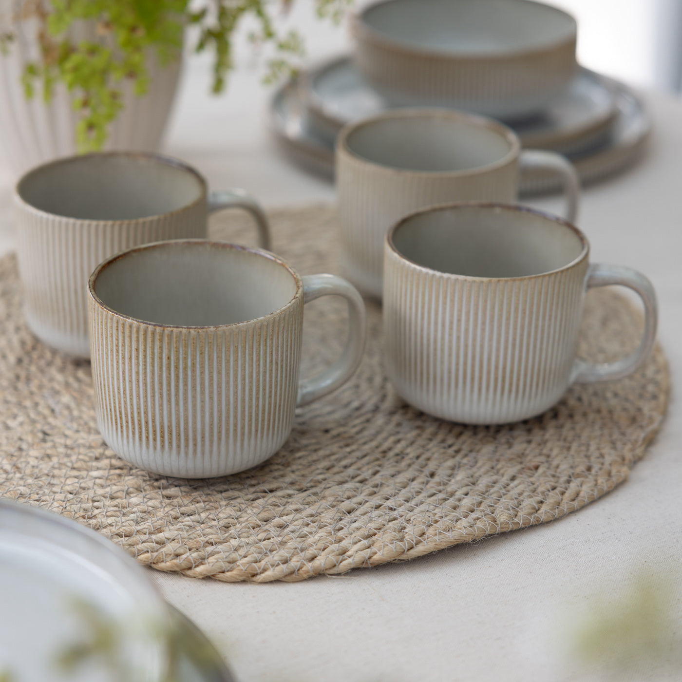 Dune Stripe Mugs Set of 4