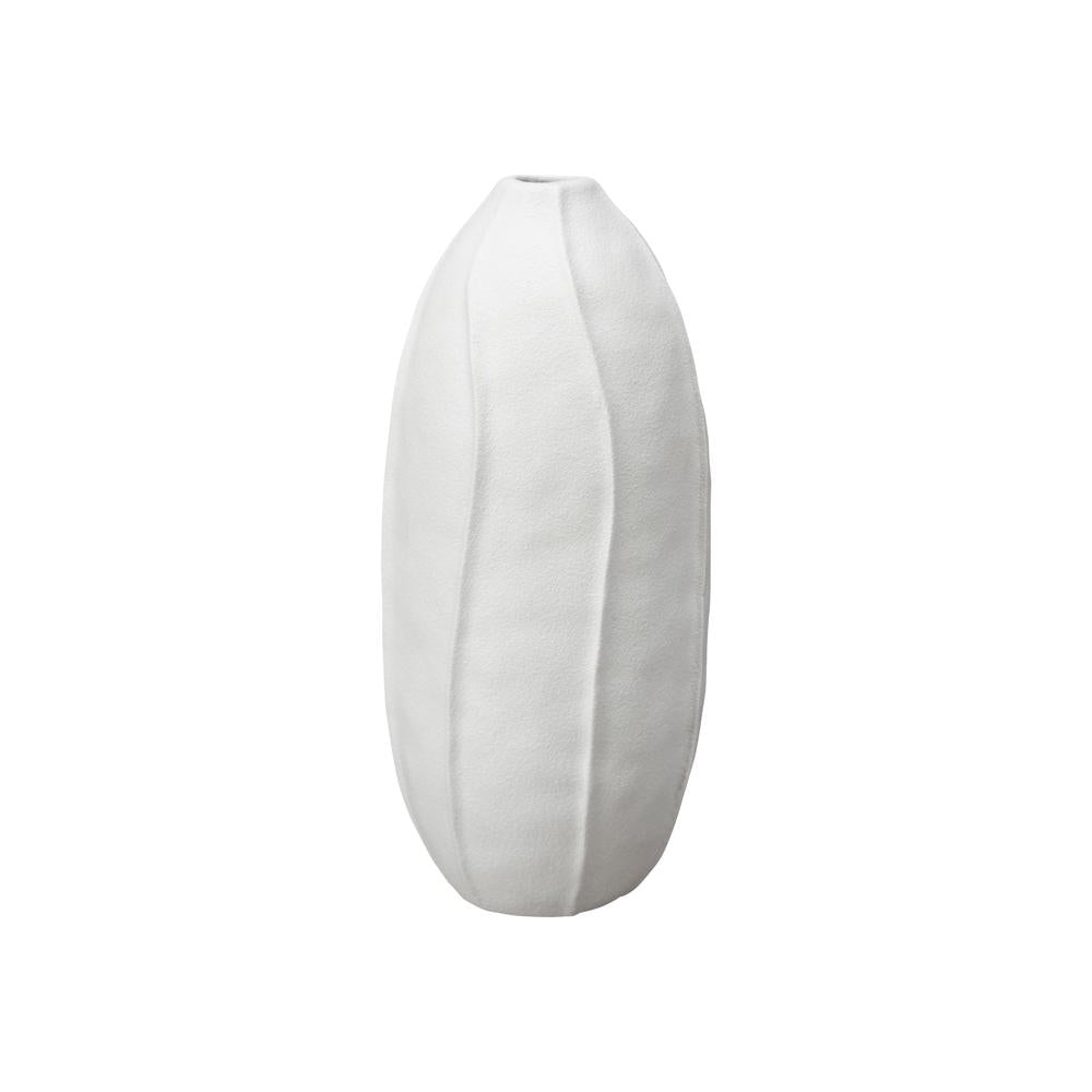 Tall White Stoneware FLORA Vase