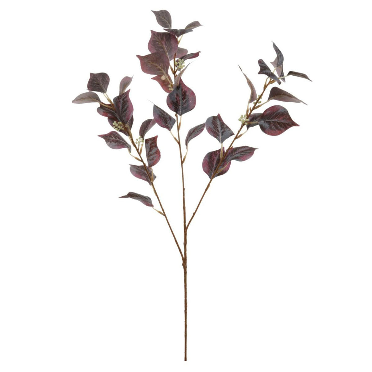 Faux Silk Noah Leaf Spray - Burgundy