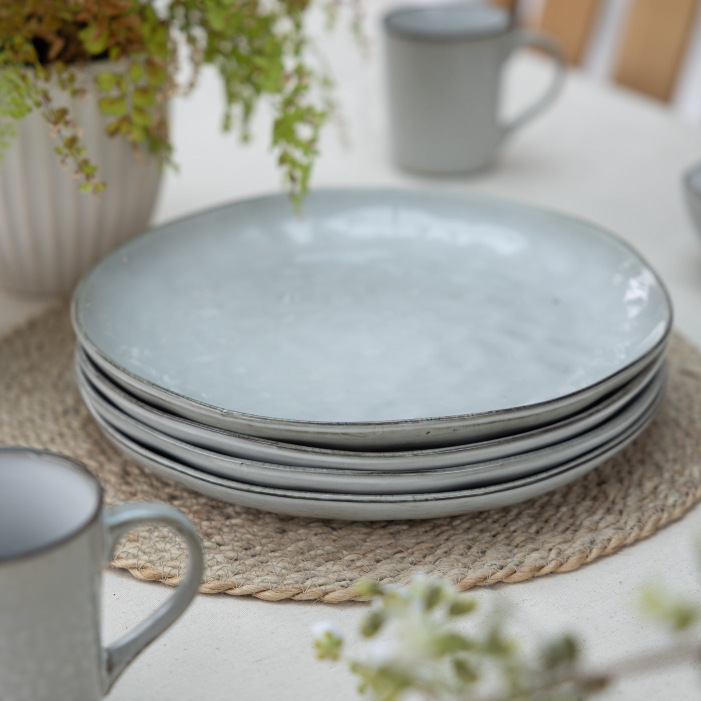 Set of 4 Flax Dinner Plates