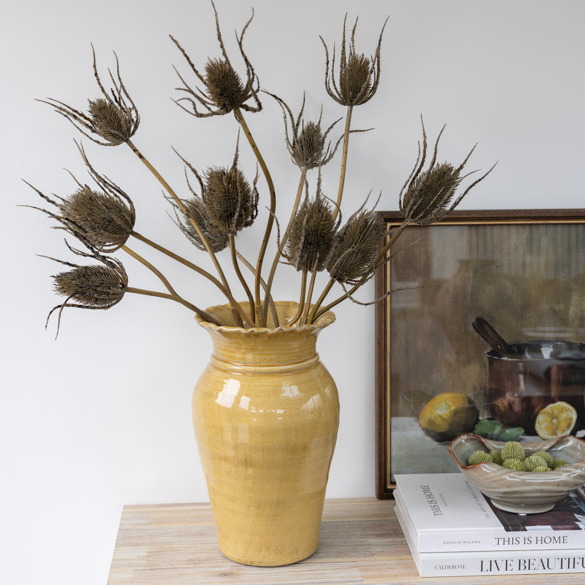 Faux Dried Teasel Stem