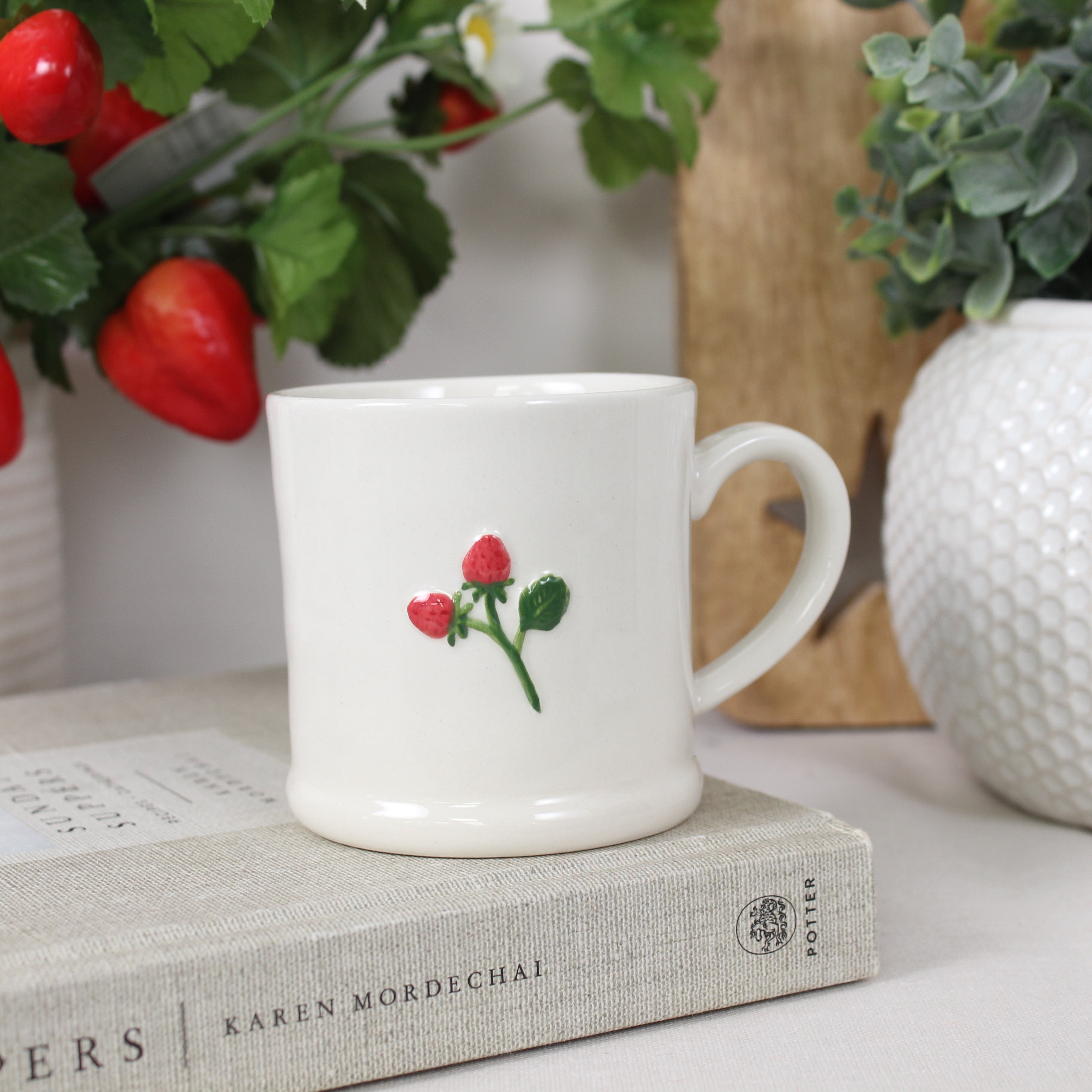 Strawberries Stoneware Mini Mug