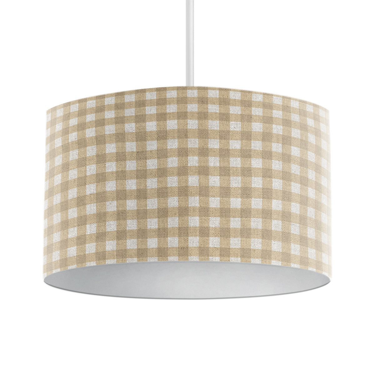 Hillcrest Sand Gingham Drum Lampshade