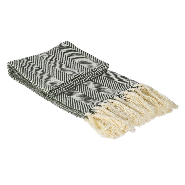 Green Twill Pattern Throw