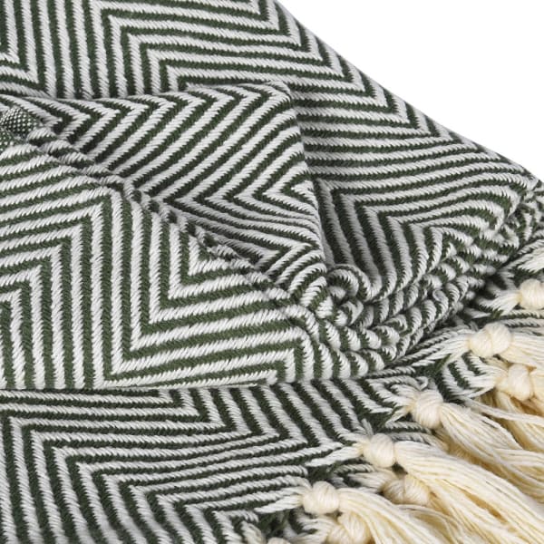 Green Twill Pattern Throw