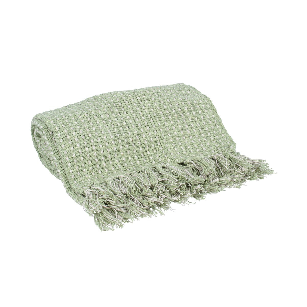 Green Woven Stab Stitch Throw