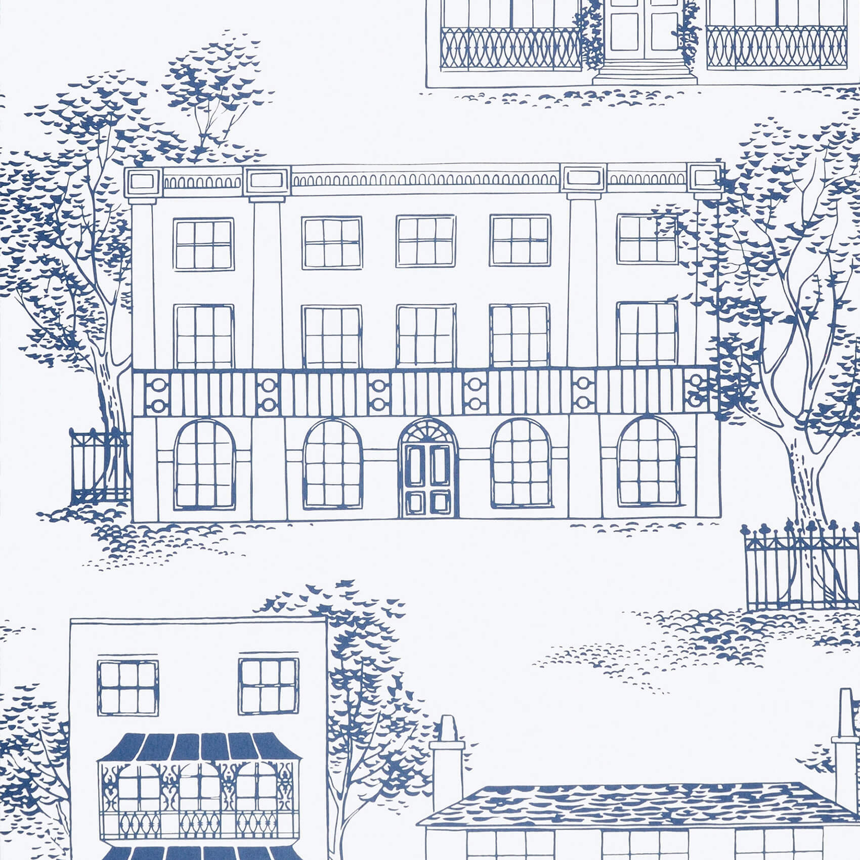Little Greene Hampstead Wallpaper - MidBlue