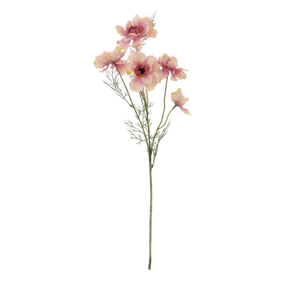Faux Pale Pink Silk Frilly Poppy Spray