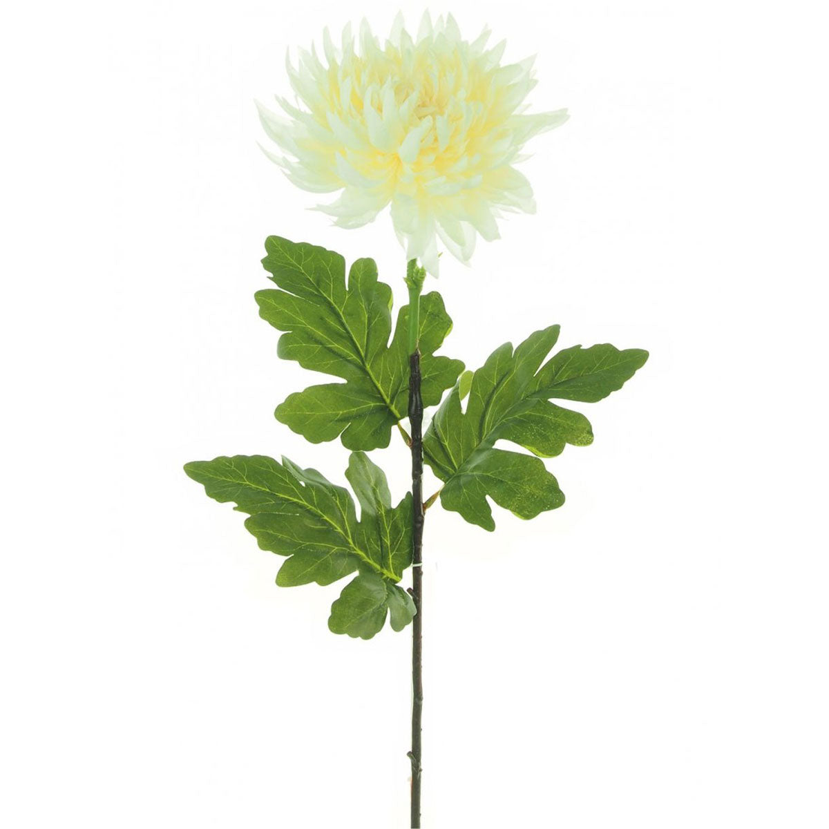 Faux Spikey Mum Ivory Flower Stem