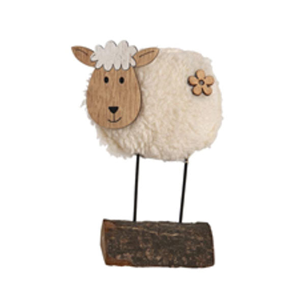 Woolly Sheep on Log