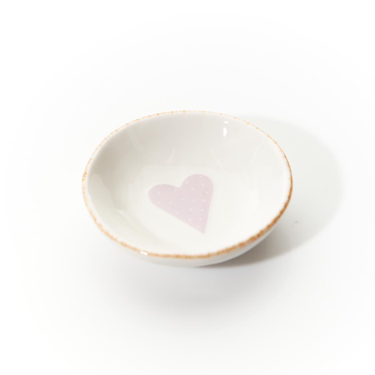 Heart Embossed Ceramic Pink Trinket Dish