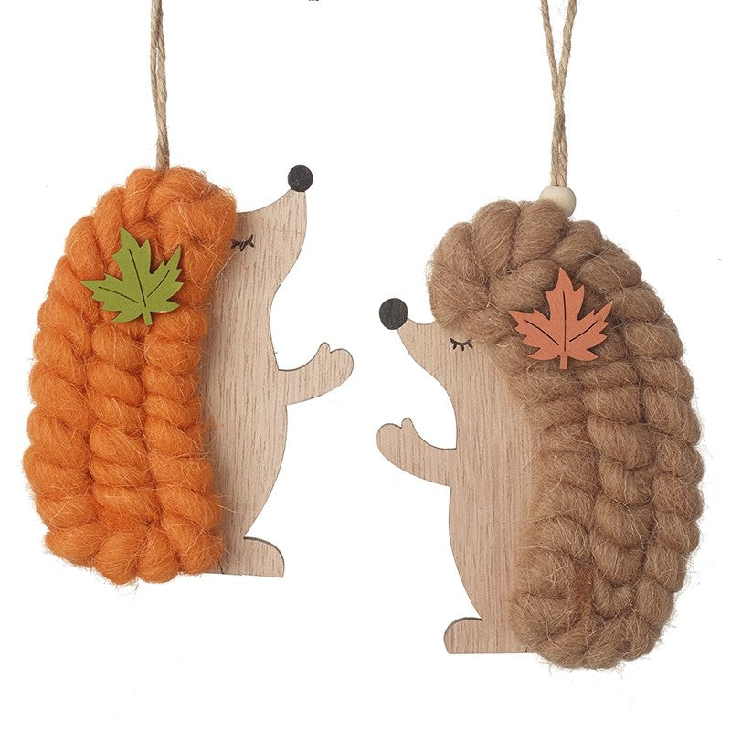 Hanging Wooden Wooly Hedgehogs