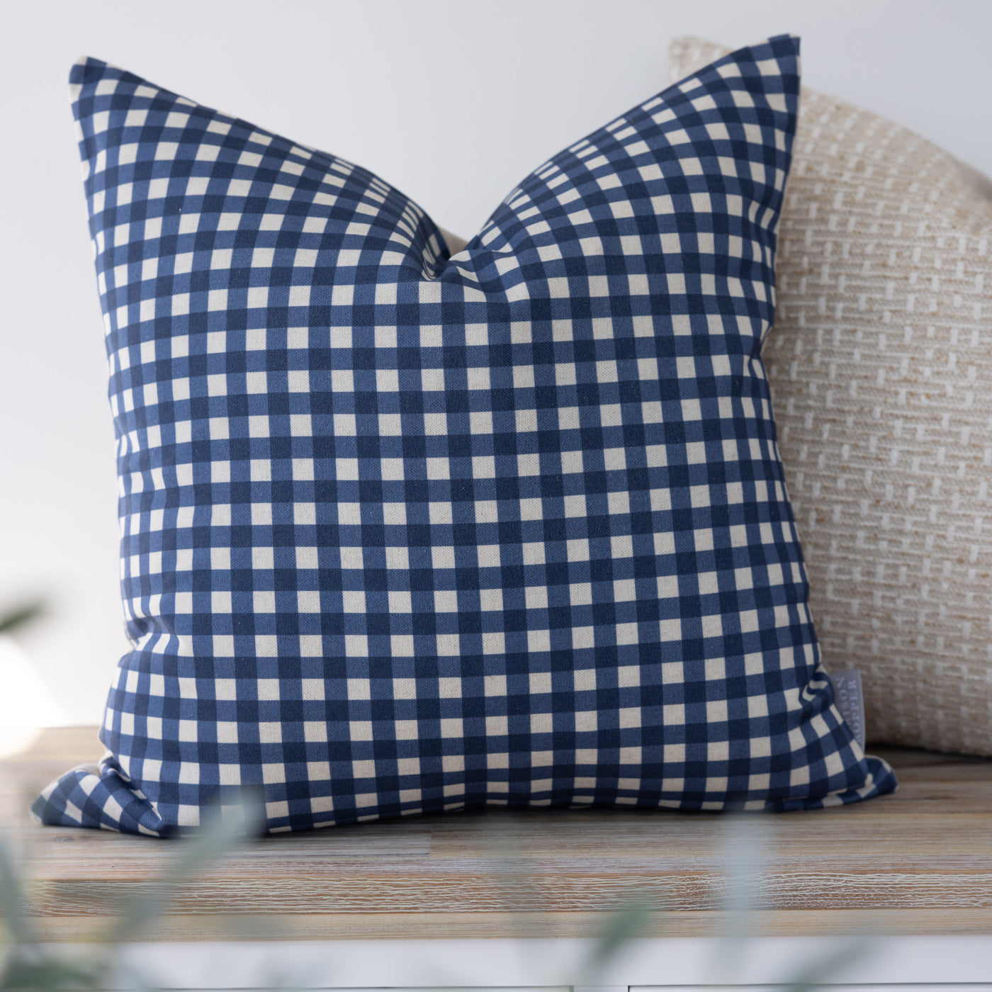 Hillcrest Eclipse Navy Gingham Cushion