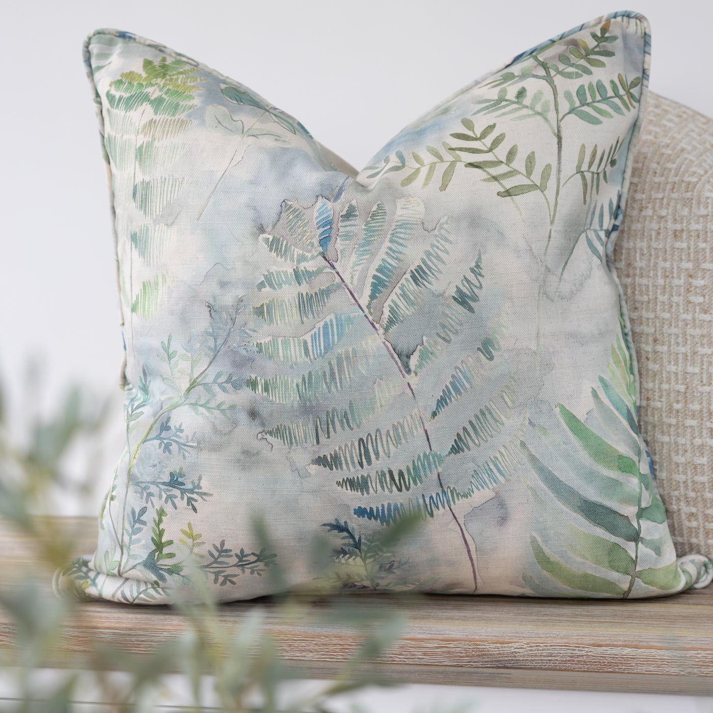 Honister Teal Floral Cushion Cover