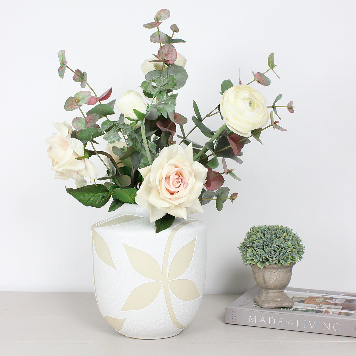 Small White Floral Vase