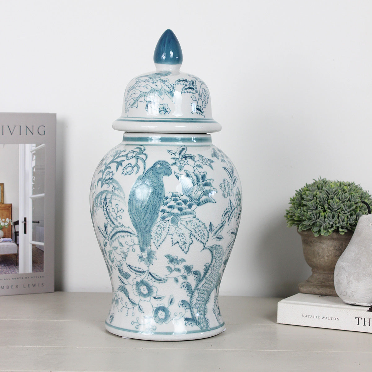 Green & White Temple Jar - Small
