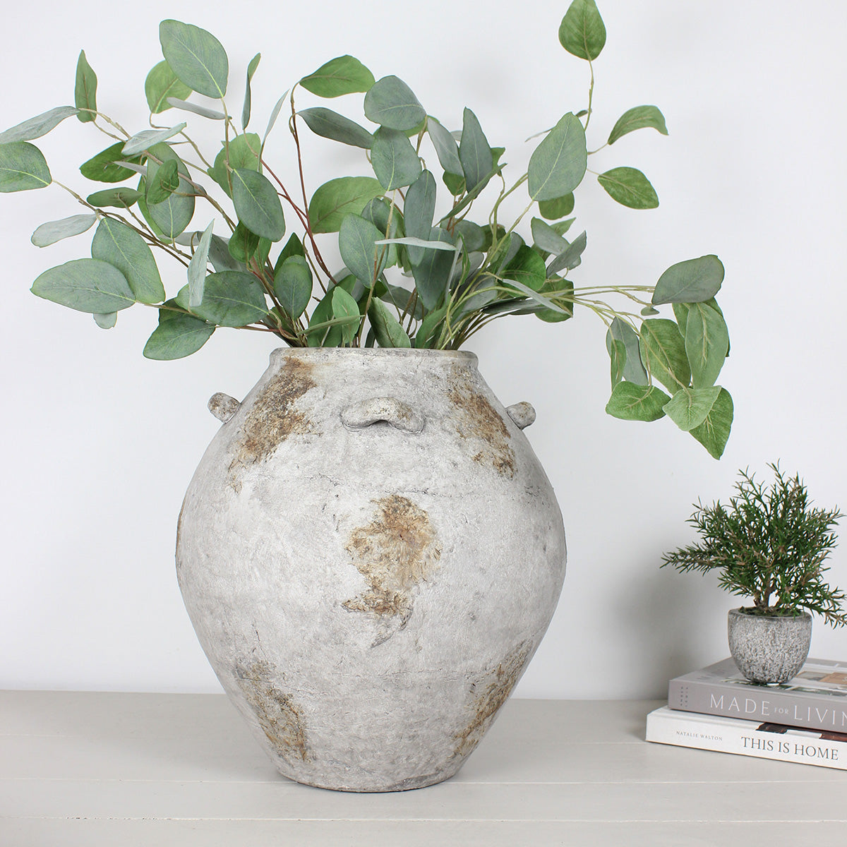 Grey Distressed Cement Vase